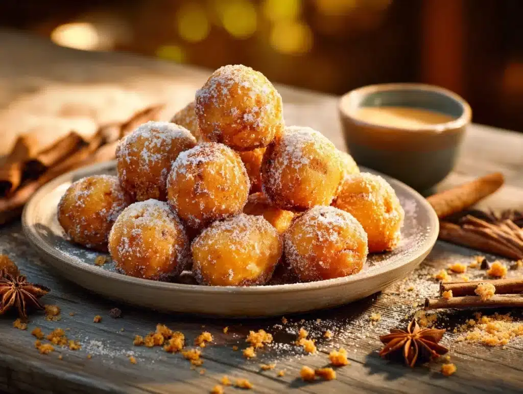 air fryer pumpkin donut holes - featured image