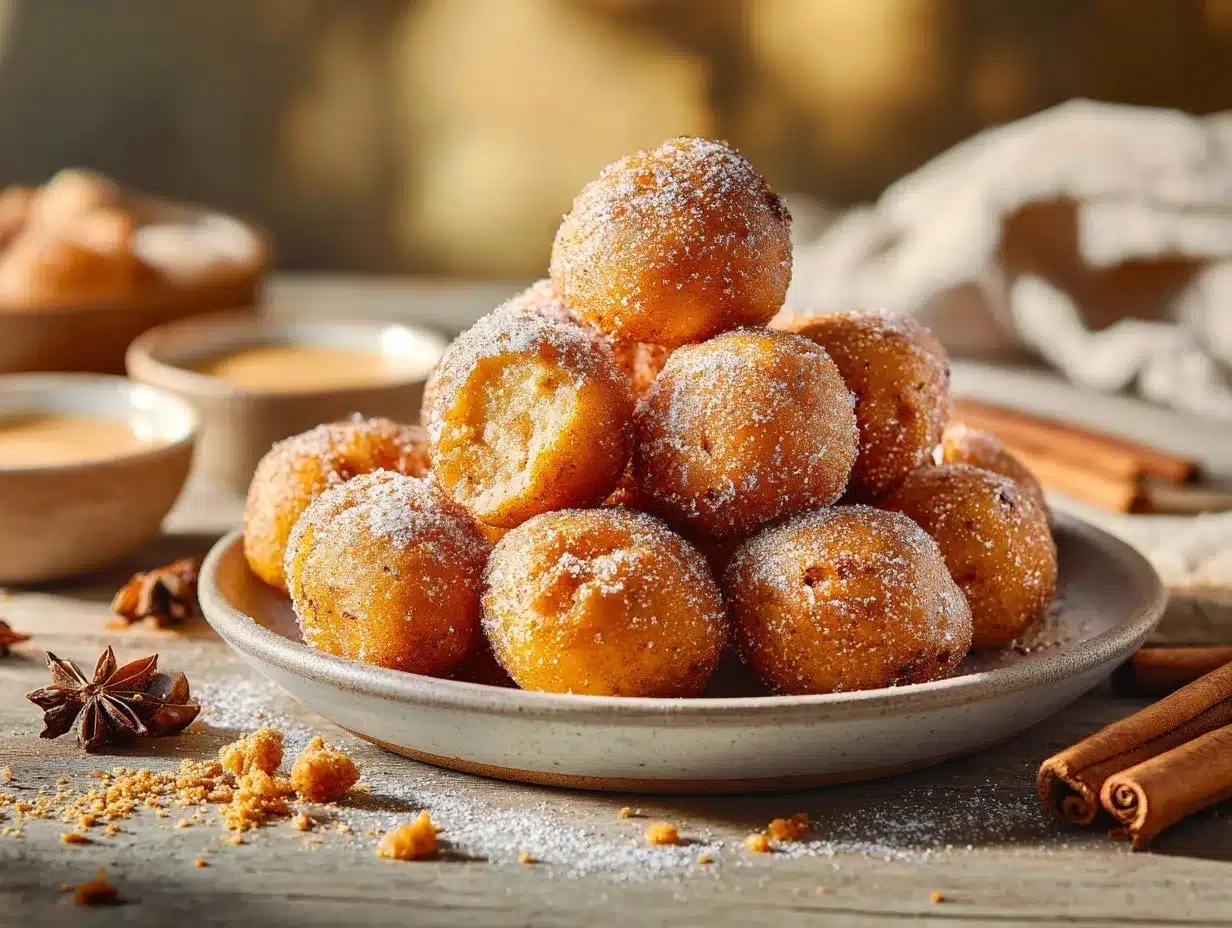 air fryer pumpkin donut holes preparation steps