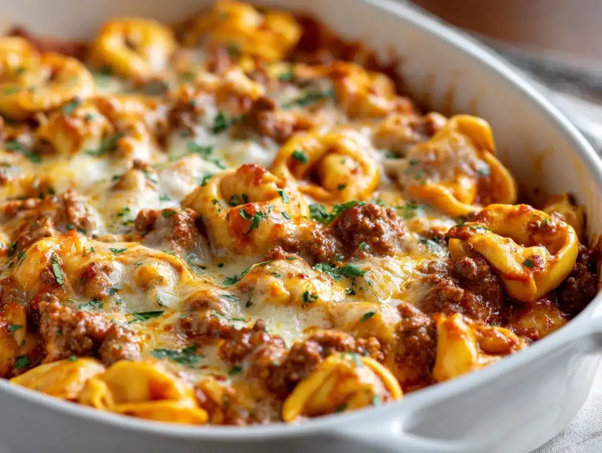 beefy tortellini bake preparation steps