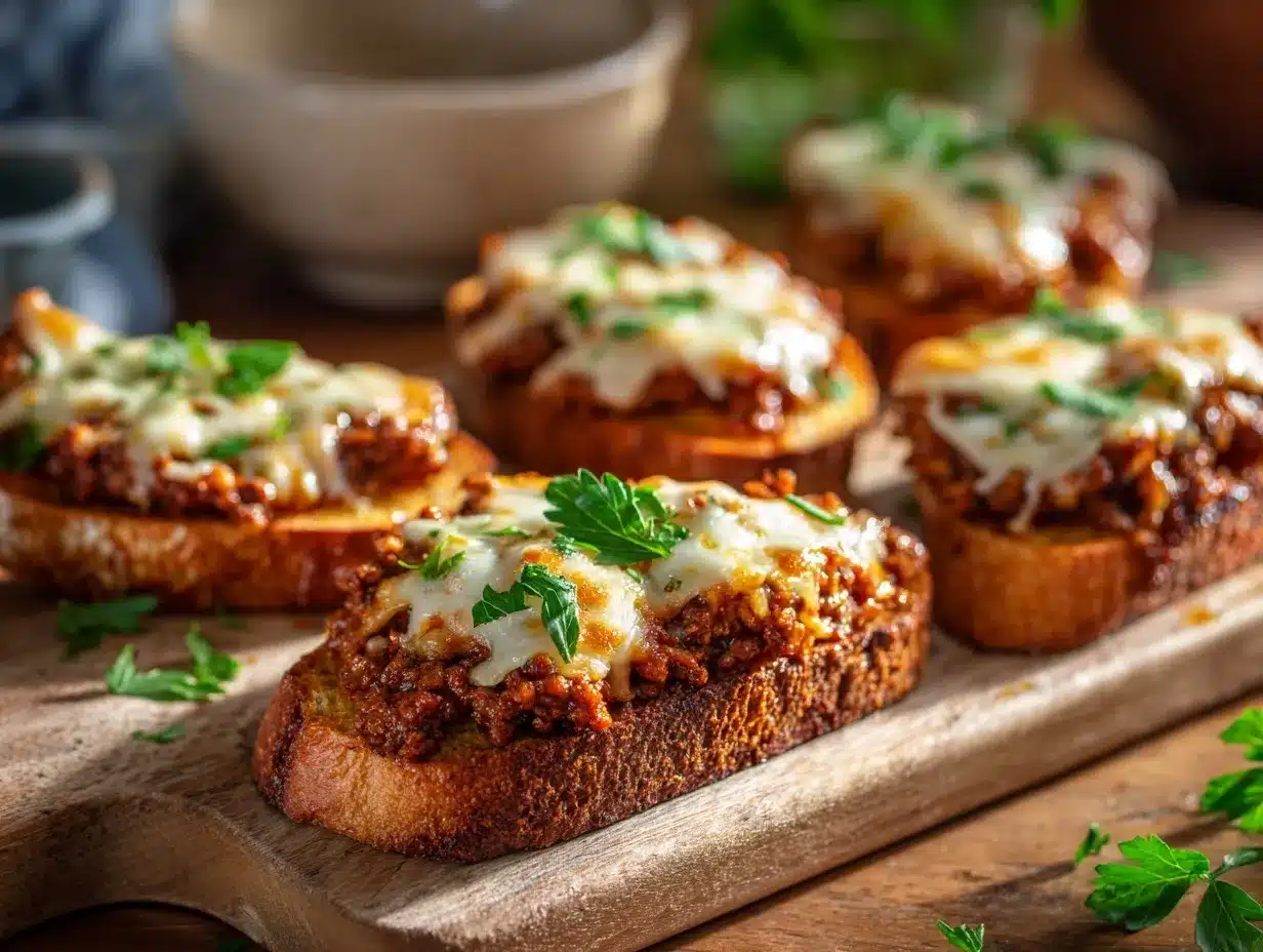 cheesy garlic bread sloppy joe melts preparation steps