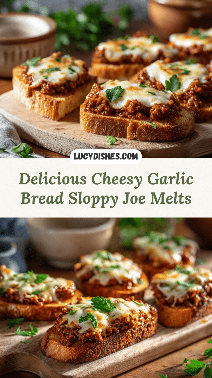 cheesy garlic bread sloppy joe melts recipe