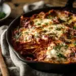 cheesy skillet lasagna bake - featured image