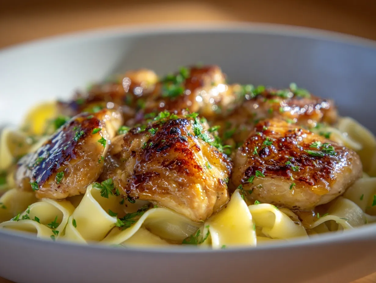comforting chicken with buttered noodles preparation steps