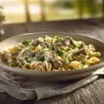 creamy ground beef stroganoff - featured image