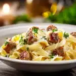 creamy Italian sausage fettuccine - featured image