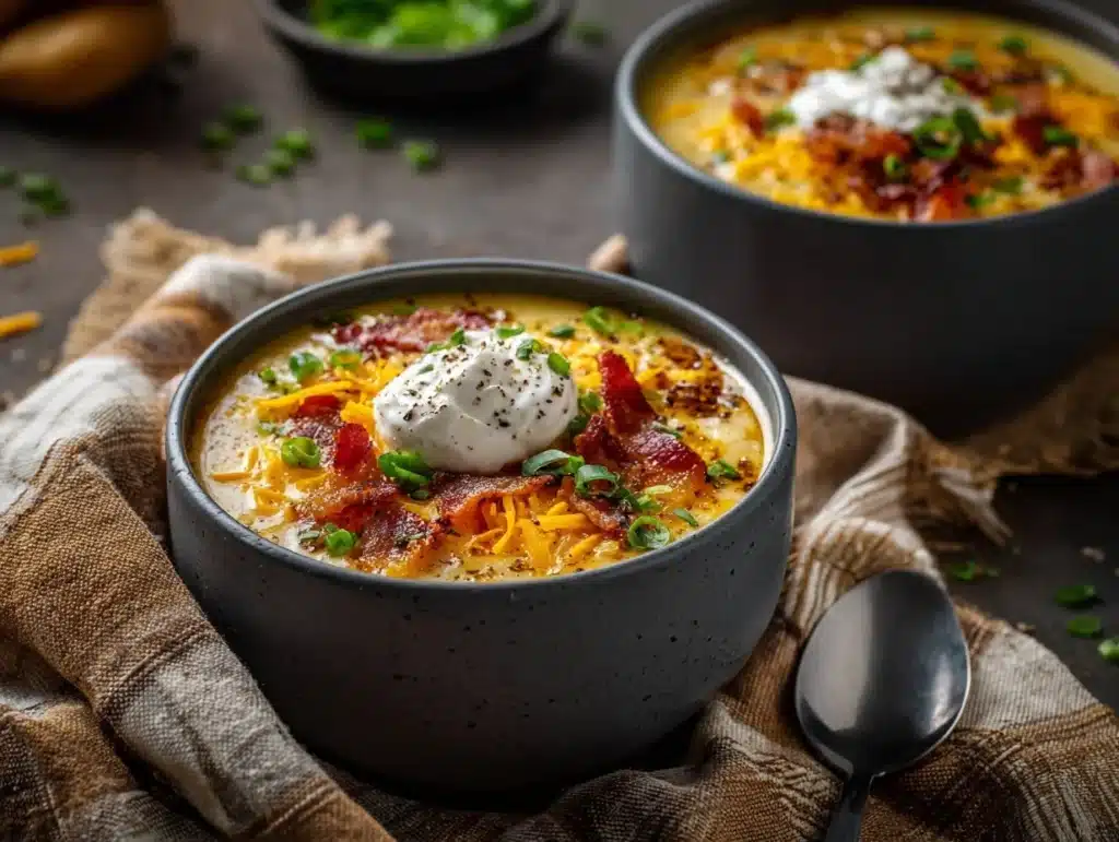creamy loaded baked potato soup - featured image