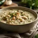 creamy poblano chicken chili - featured image