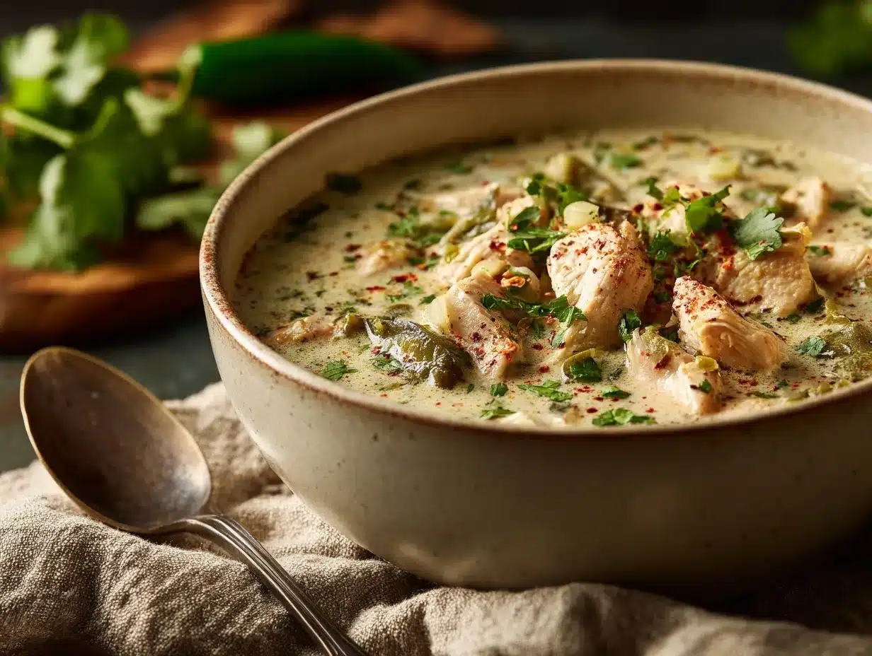 creamy poblano chicken chili preparation steps