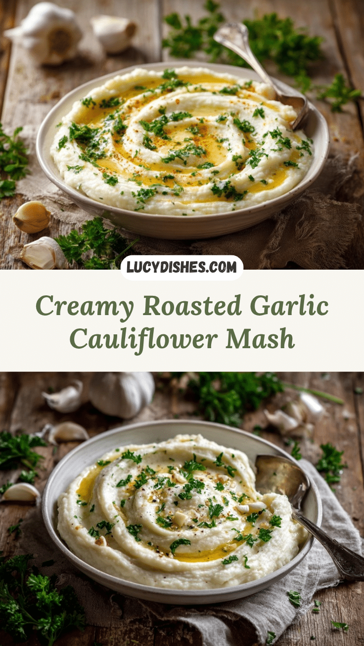 creamy roasted garlic mashed cauliflower recipe