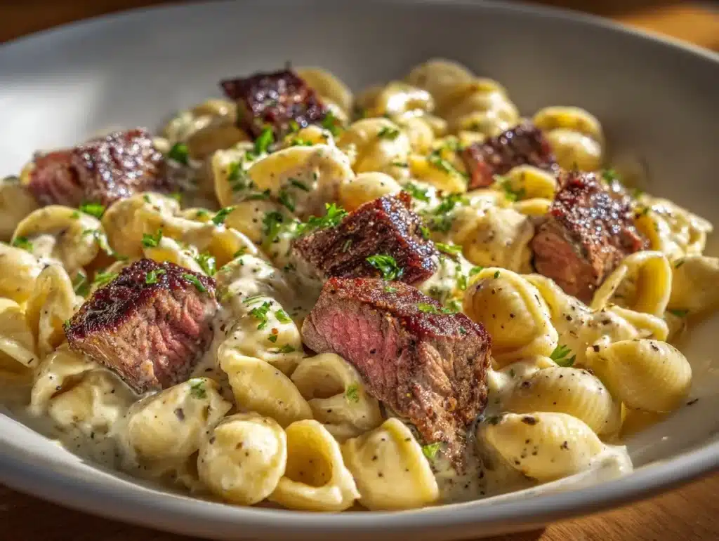 creamy steak bites - featured image