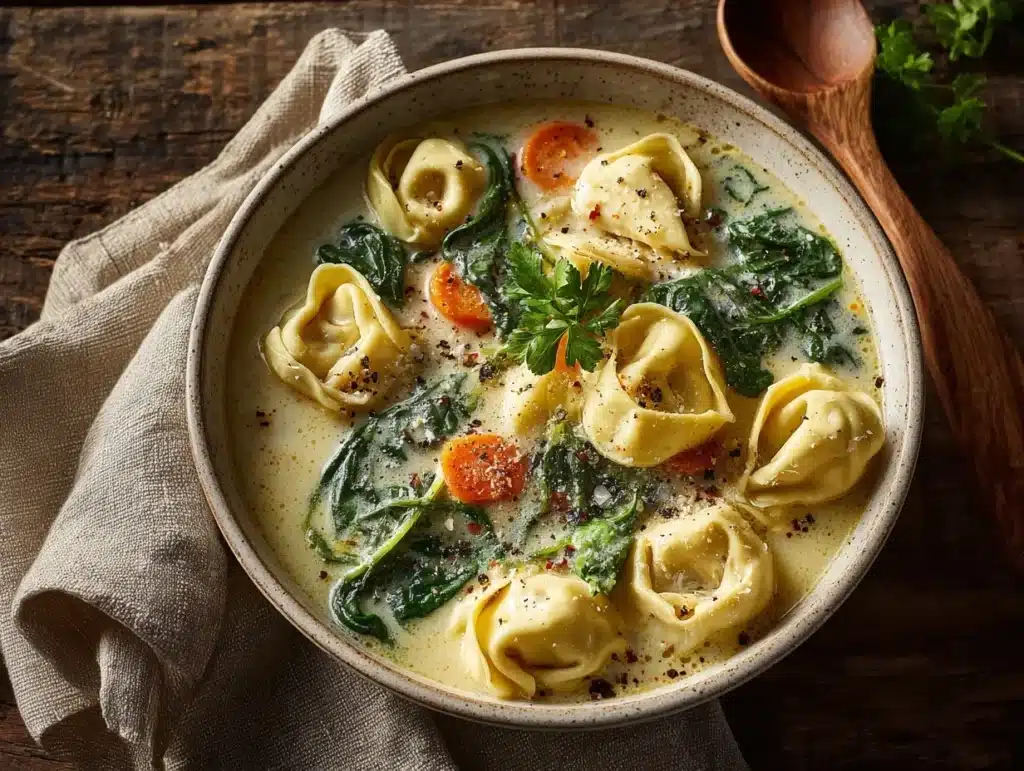 creamy tortellini soup - featured image