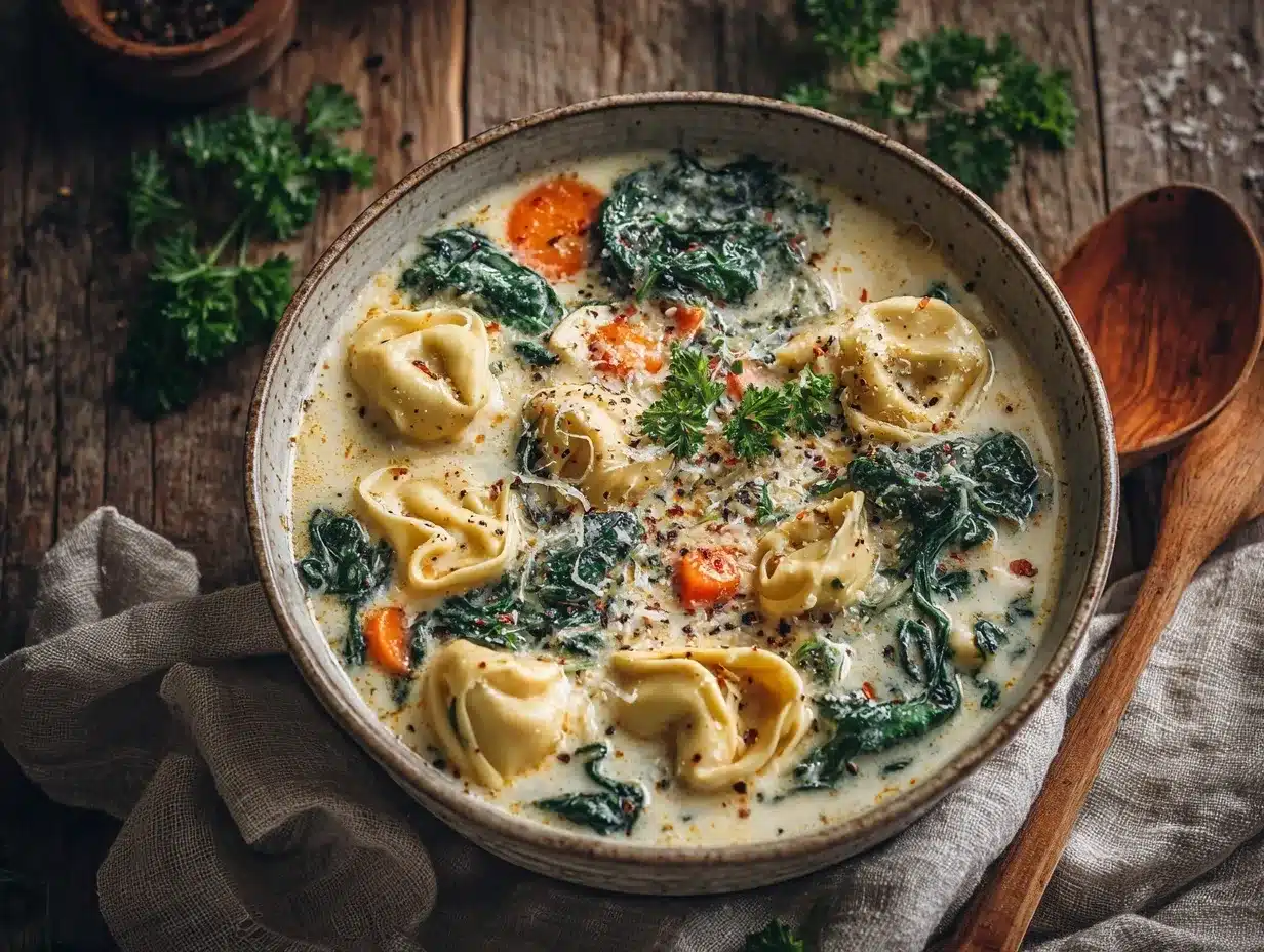 creamy tortellini soup preparation steps