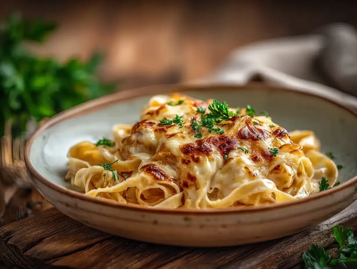 French Onion Pasta preparation steps