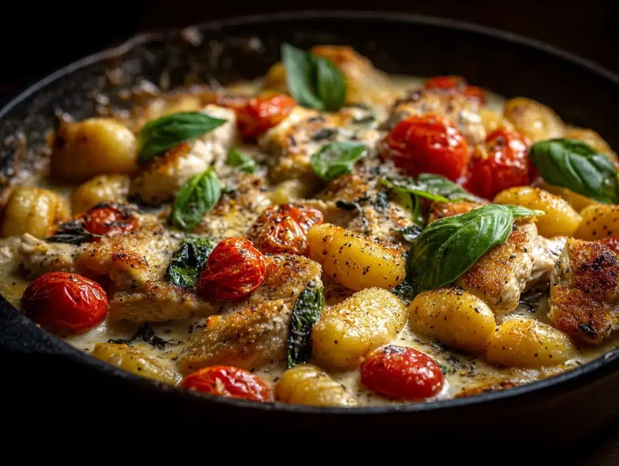 garlic chicken and gnocchi preparation steps