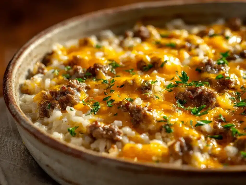 hamburger rice casserole - featured image