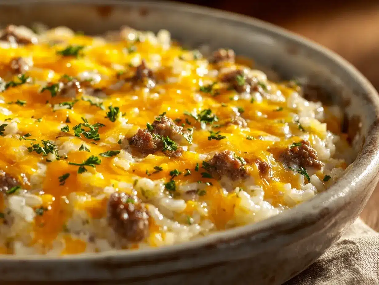 hamburger rice casserole preparation steps