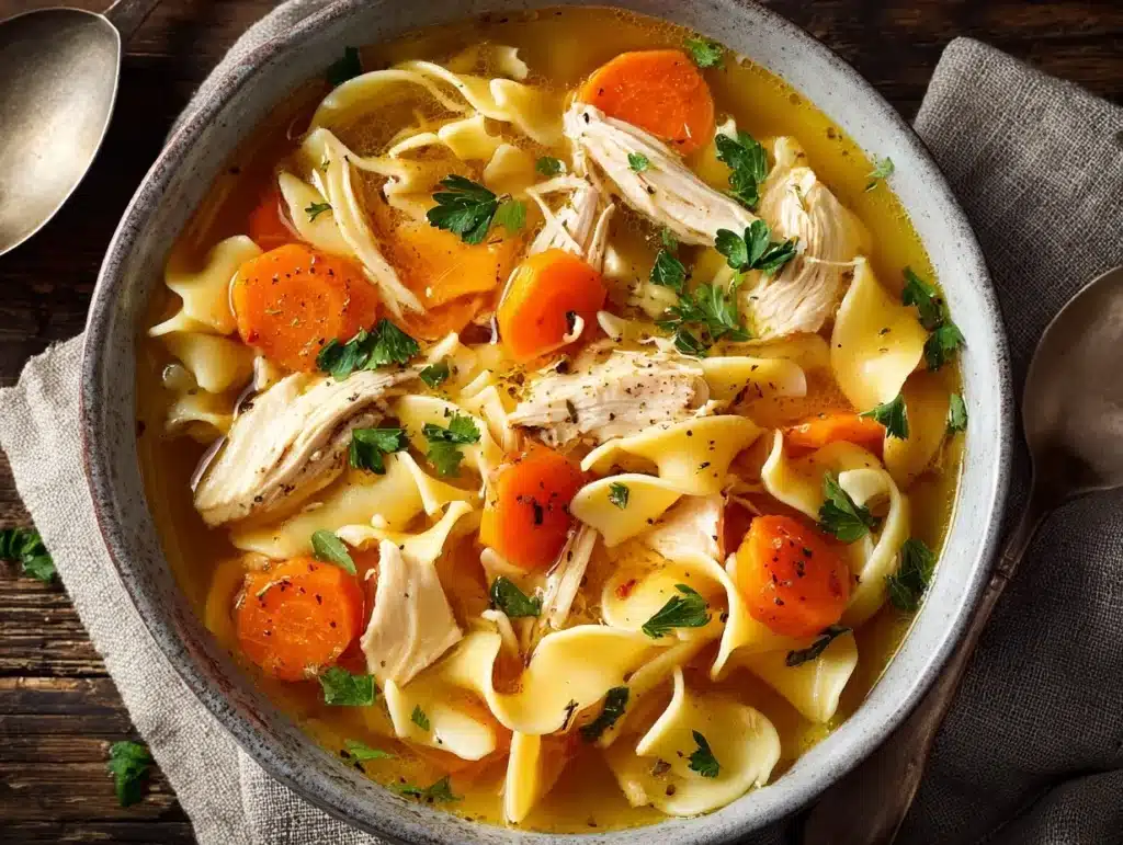 homemade chicken noodle soup - featured image
