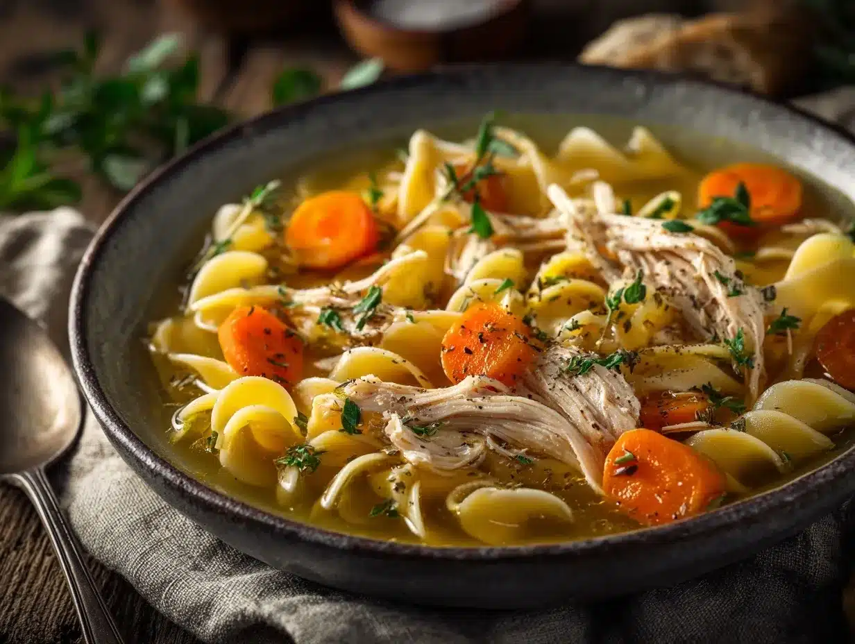 homemade chicken noodle soup preparation steps