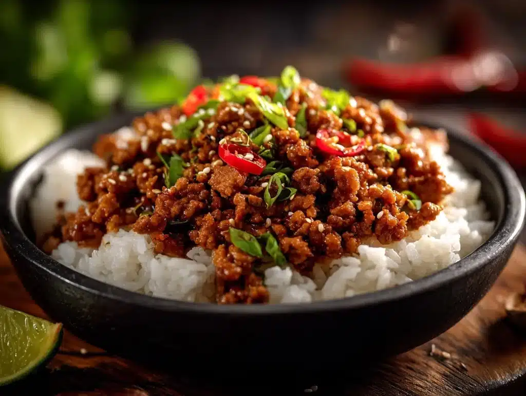 honey garlic ground turkey - featured image