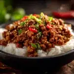 honey garlic ground turkey - featured image