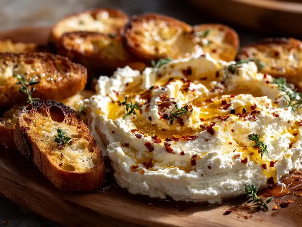 hot honey whipped ricotta - featured image