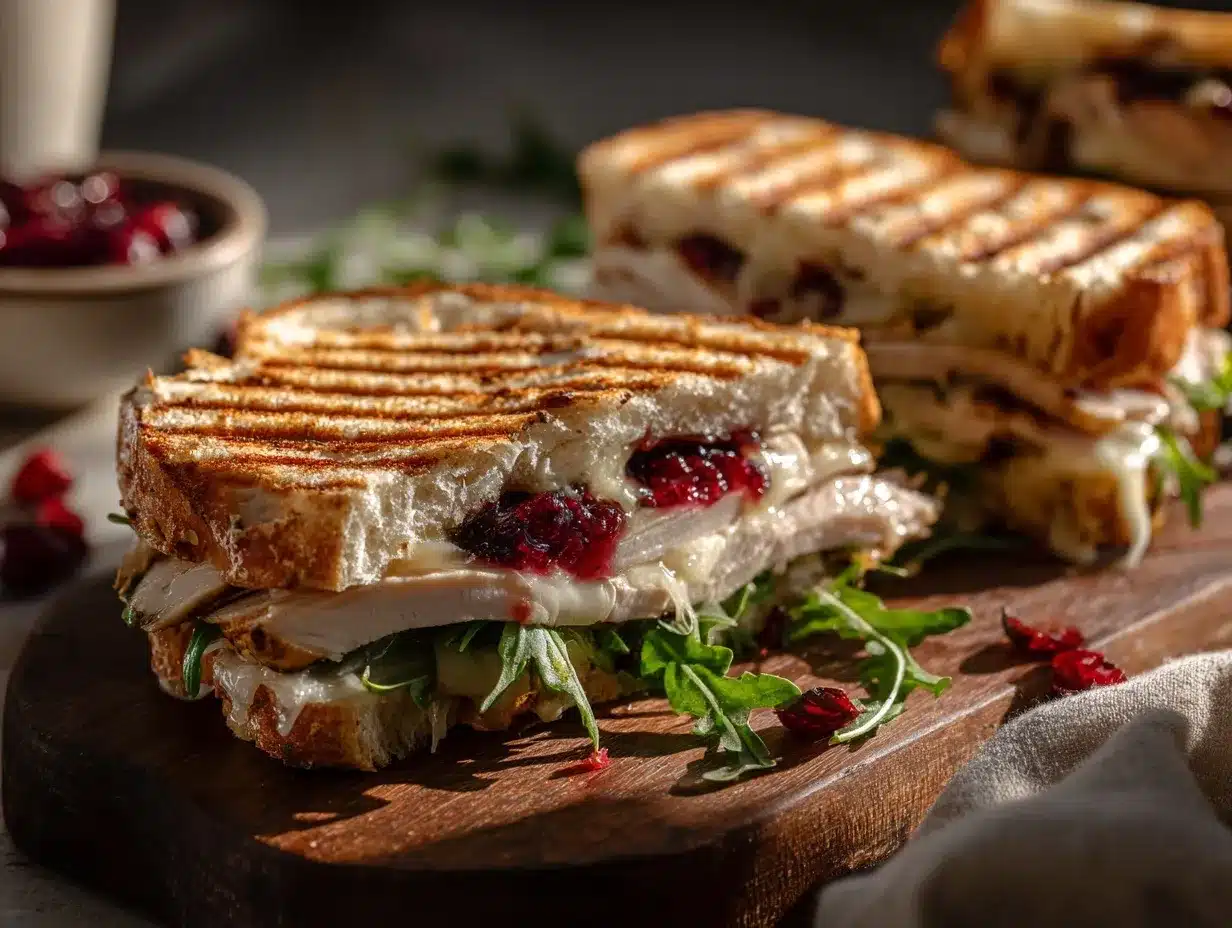 leftover turkey cranberry panini preparation steps