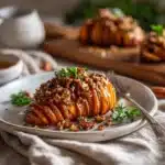 loaded hasselback sweet potatoes - featured image