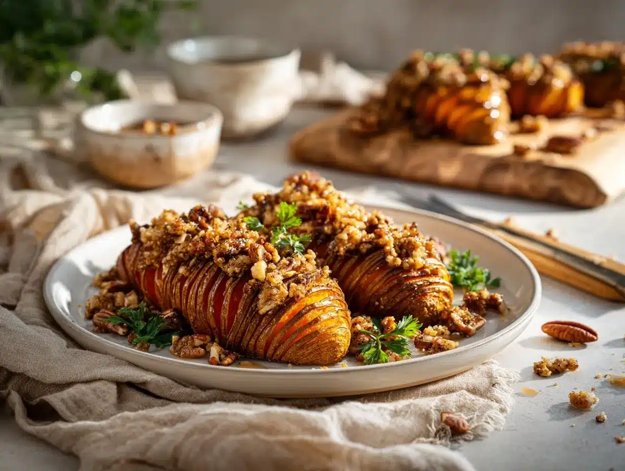 loaded hasselback sweet potatoes preparation steps
