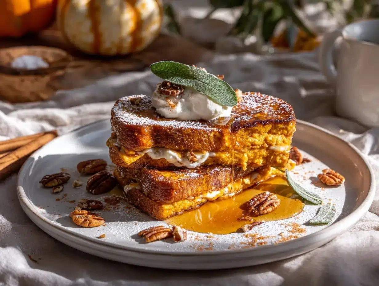 pumpkin cream cheese French toast preparation steps