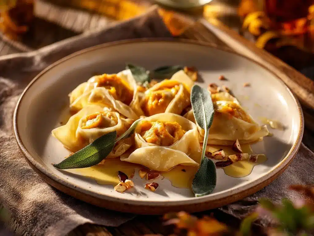 pumpkin sage wontons - featured image