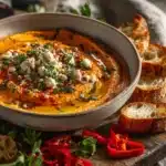 roasted red pepper and feta dip - featured image
