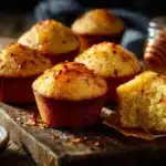 spicy honey butter cornbread muffins - featured image