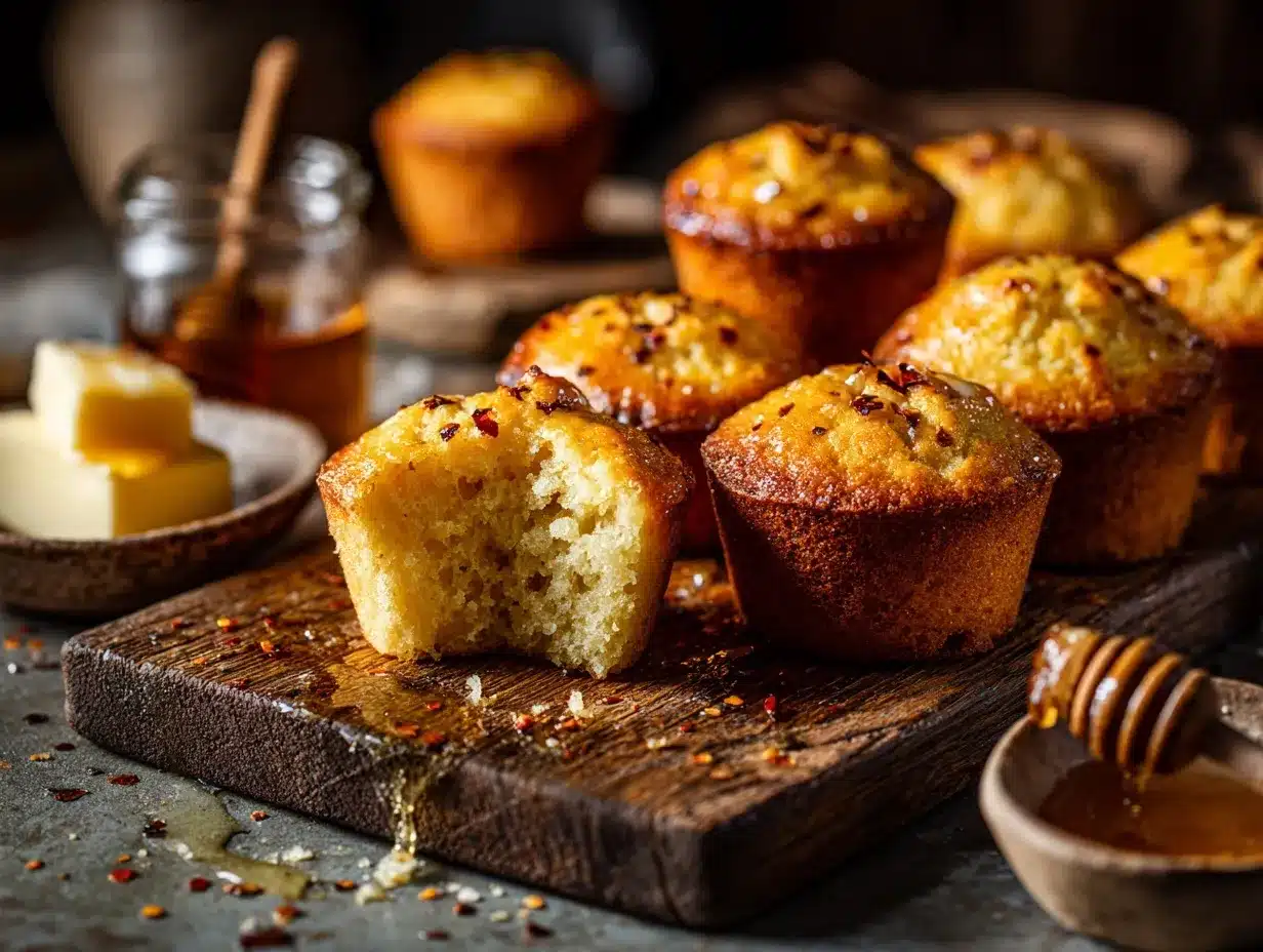 spicy honey butter cornbread muffins preparation steps