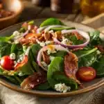 spinach salad with bacon dressing - featured image