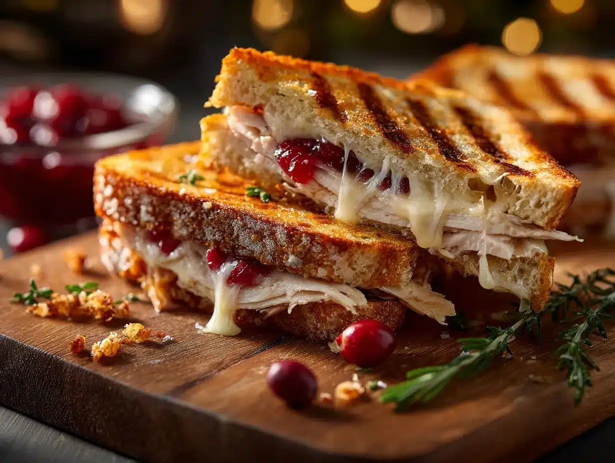 Turkey Cranberry Grilled Cheese preparation steps