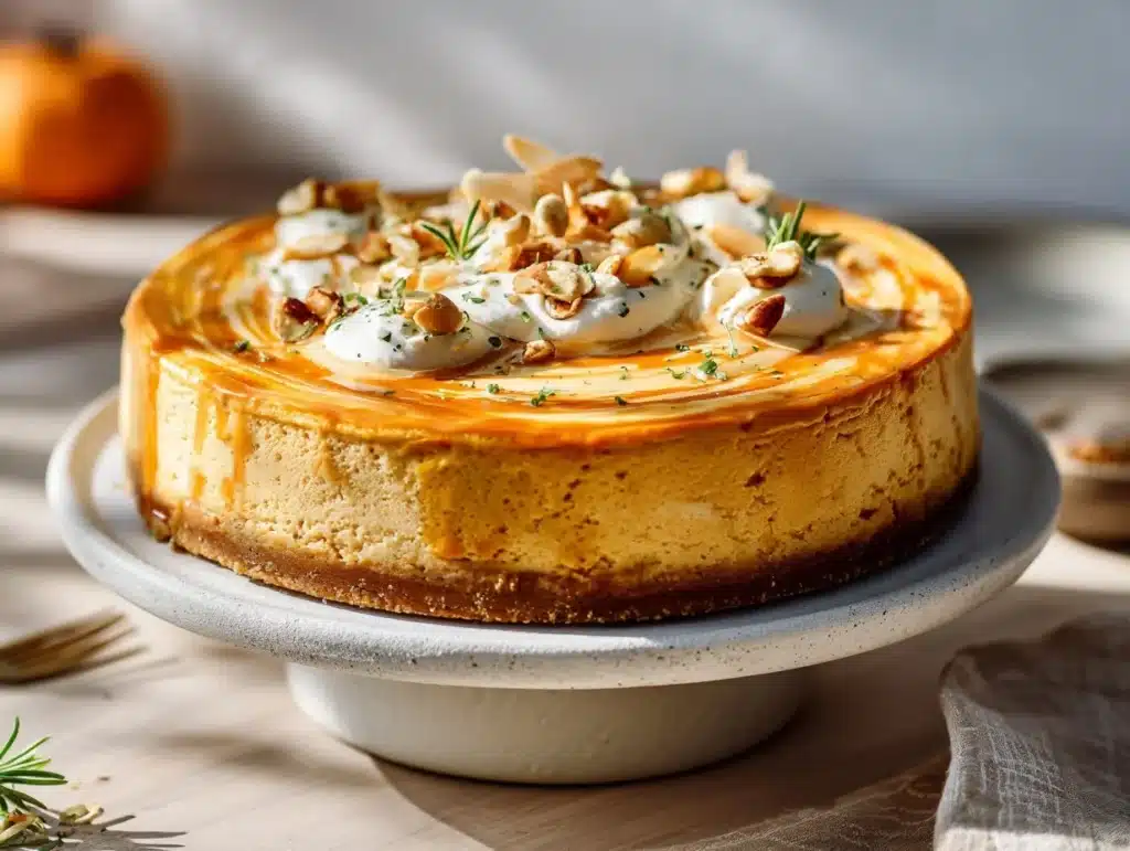 vegan pumpkin cheesecake - featured image