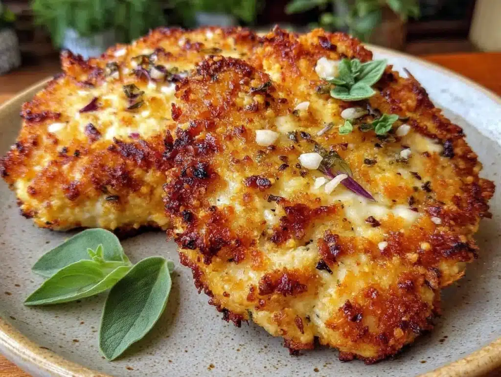 air fryer parmesan crusted chicken - featured image