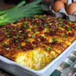 bacon potato and egg casserole - featured image