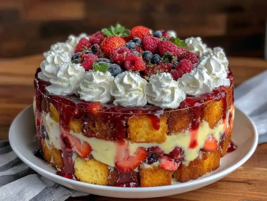 berry trifle cake - featured image