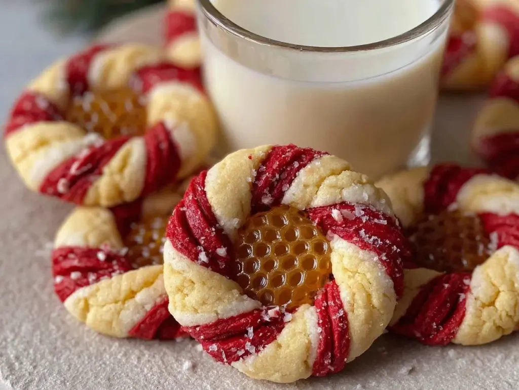 Candy Cane Sourdough Cookies - featured image