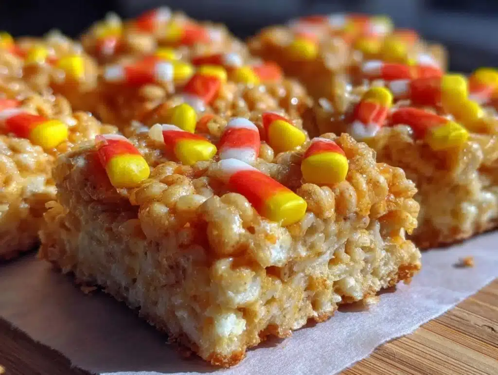 Candy Corn Rice Krispie Treats - featured image