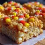 Candy Corn Rice Krispie Treats - featured image