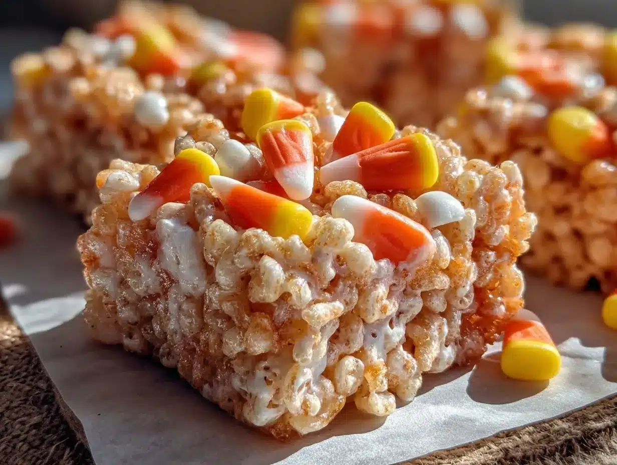 Candy Corn Rice Krispie Treats preparation steps