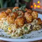 chicken tot pie casserole - featured image