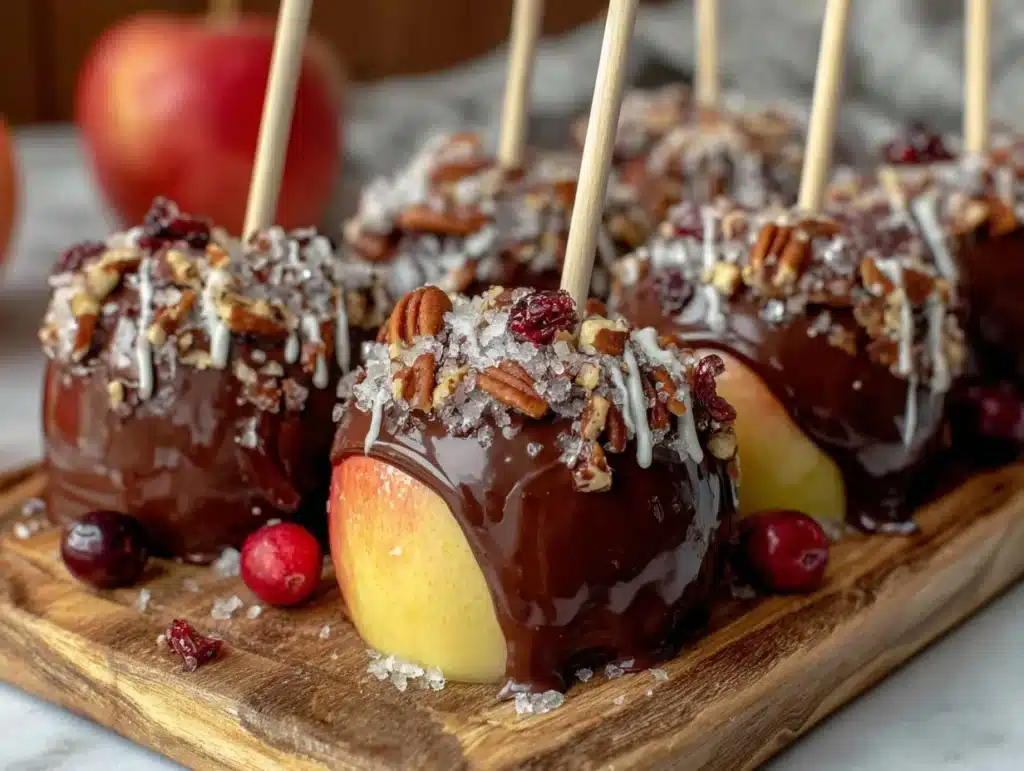 chocolate apple slice pops - featured image
