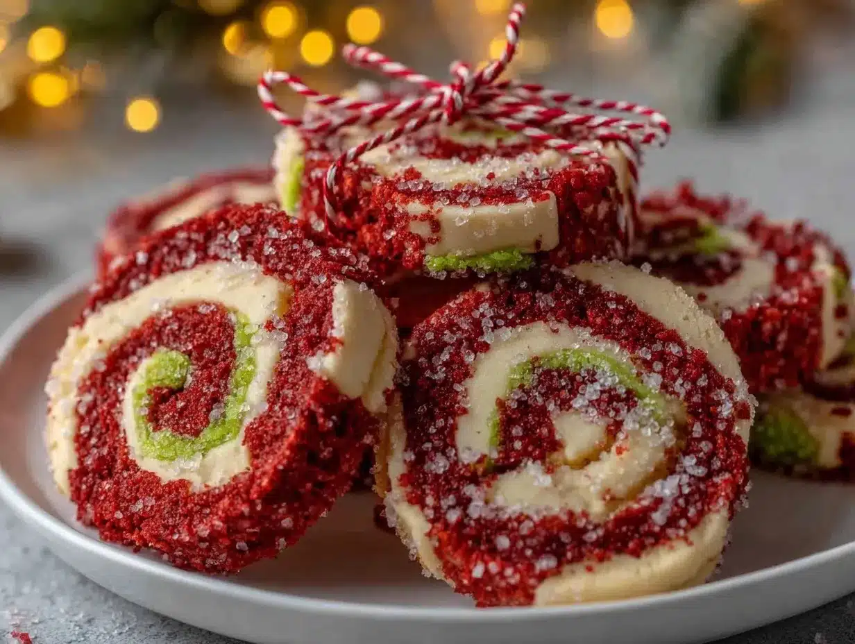 Christmas pinwheel cookies preparation steps