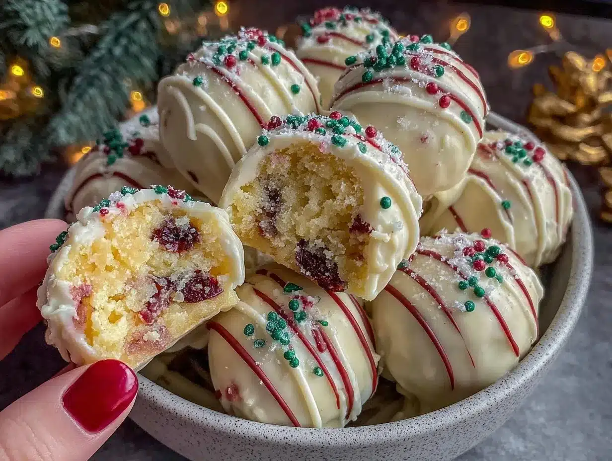Christmas tree cake truffles preparation steps