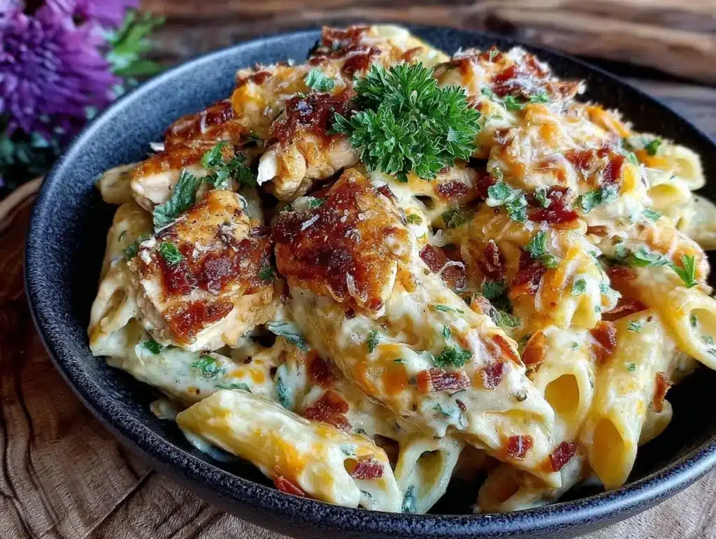 crack chicken penne pasta - featured image