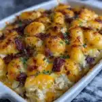 creamy baked gnocchi with chicken - featured image
