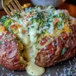 creamy broccoli baked potatoes - featured image
